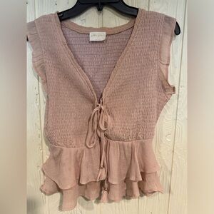 Allie Rose Ruffle Tank Top, Size L